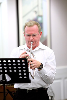 Jack Dusek playing a flugelhorn solo at the Goodwin House Alexandria, December 2009